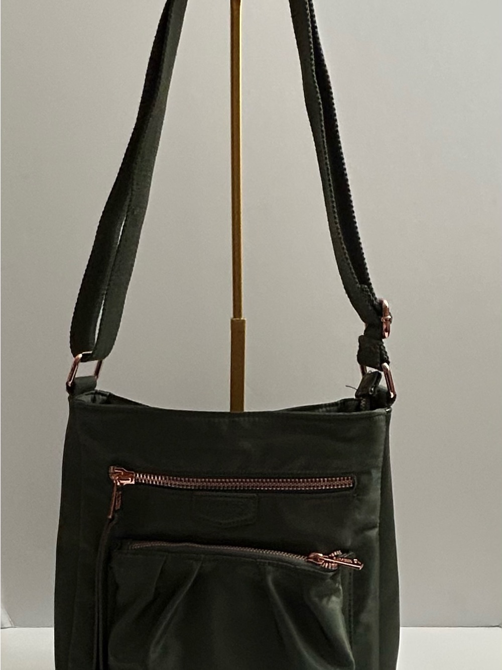 Aimee Kestenberg - Tyler Nylon Olive Green Crossbody with Rose Gold Hardware - Picture 2 of 13